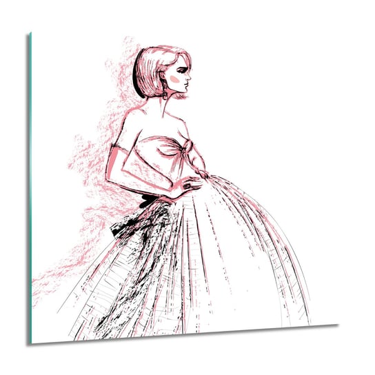 ArtprintCave, Kobieta moda szkic kwadrat Obraz szklany, 60x60 cm ArtPrintCave