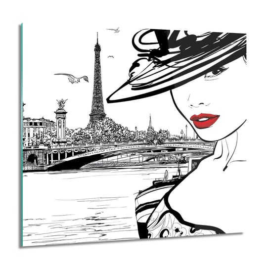 ArtprintCave, Kobieta Paryż do salonu Foto szklane, 60x60 cm ArtPrintCave