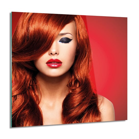 ArtprintCave, Kobieta rude włosy do salonu foto na szkle, 60x60 cm ArtPrintCave