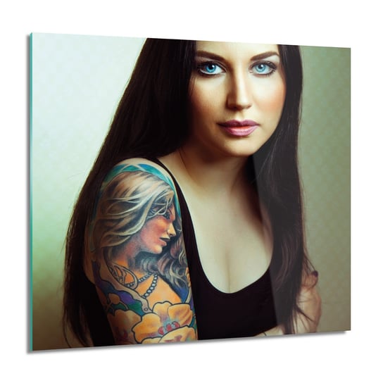 ArtprintCave, Kobieta tatuaż ramię obraz szklany na ścianę, 60x60 cm ArtPrintCave
