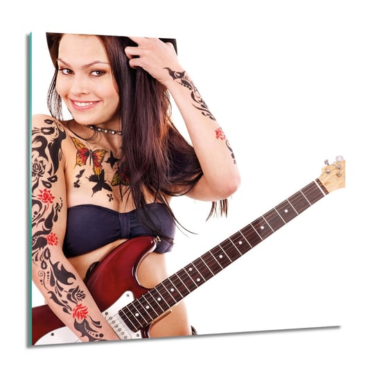 ArtprintCave, Kobieta tatuaż rock foto na szkle ścienne, 60x60 cm ArtPrintCave