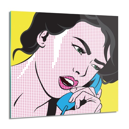 ArtprintCave, Kobieta telefon do łazienki obraz szklany, 60x60 cm ArtPrintCave