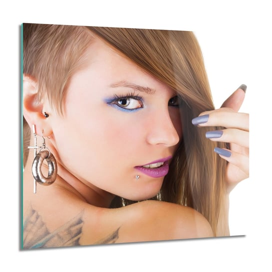 ArtprintCave, Kobieta twarz włosy foto na szkle ścienne, 60x60 cm ArtPrintCave
