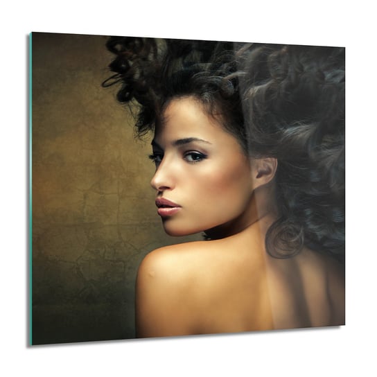ArtprintCave, Kobieta włosy ciemne obraz szklany na ścianę, 60x60 cm ArtPrintCave