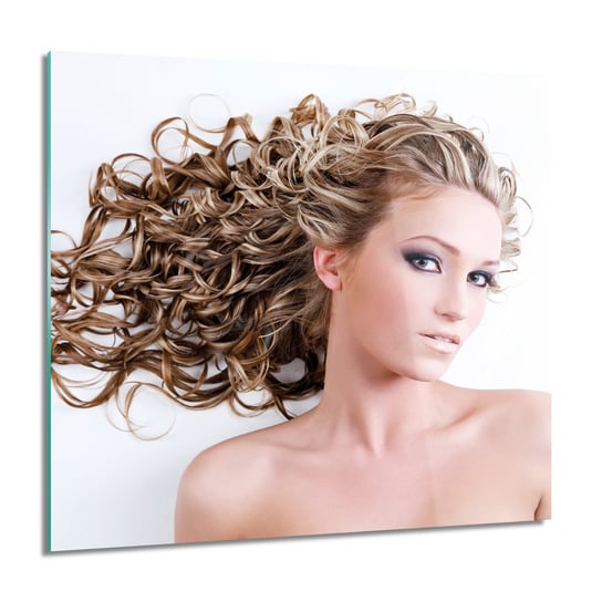 ArtprintCave, Kobieta włosy loki kwadrat obraz szklany, 60x60 cm ArtPrintCave