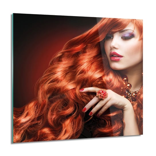 ArtprintCave, Kobieta włosy rude do sypialni foto szklane, 60x60 cm ArtPrintCave