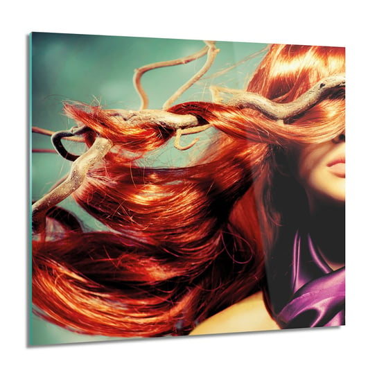 ArtprintCave, Kobieta włosy rude obraz na szkle ścienny, 60x60 cm ArtPrintCave