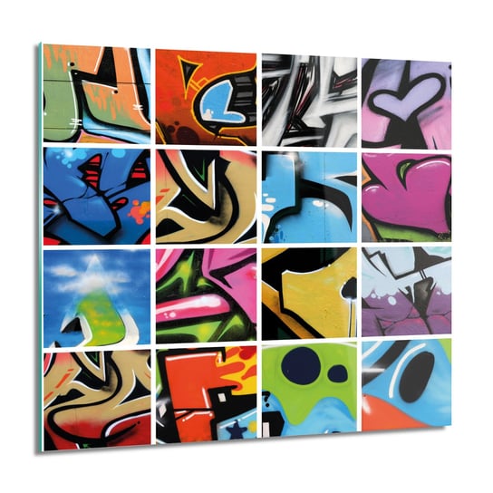 ArtprintCave, Kolaż graffiti obraz szklany ścienny, 60x60 cm ArtPrintCave