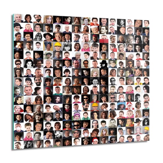 ArtprintCave, Kolaż twarze ludzie do kuchni obraz na szkle, 60x60 cm ArtPrintCave