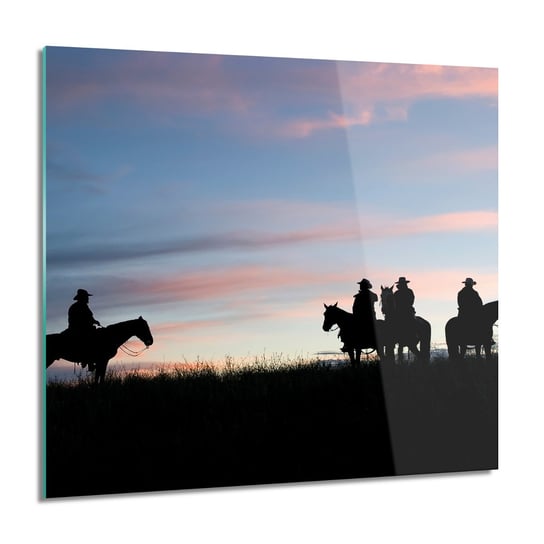ArtprintCave, Konie kowboje cienie obraz szklany, 60x60 cm ArtPrintCave