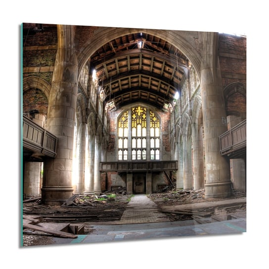 ArtprintCave, Kościół ruiny grafika obraz na szkle ścienny, 60x60 cm ArtPrintCave