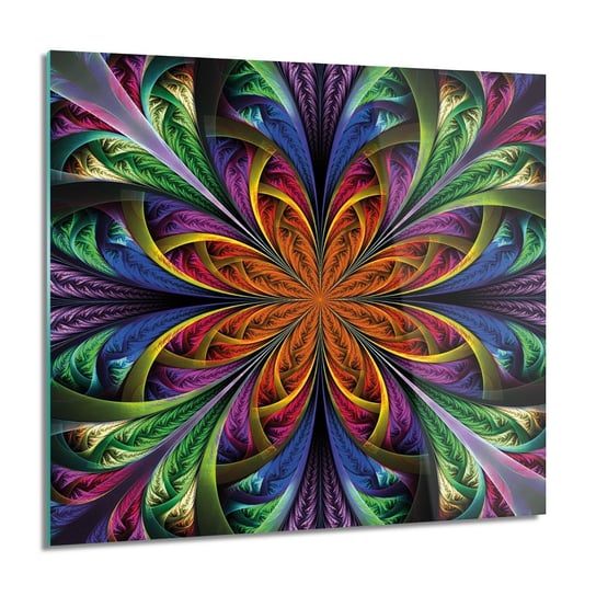 ArtprintCave, Kwiat kolor fraktal obraz szklany na ścianę, 60x60 cm ArtPrintCave