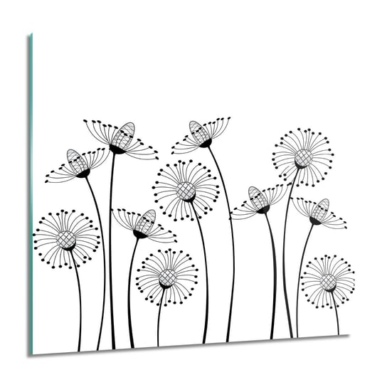 ArtprintCave, Kwiaty grafika szkic do salonu obraz szklany, 60x60 cm ArtPrintCave
