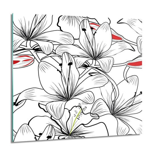 ArtprintCave, Lilie kwiaty kontury foto szklane, 60x60 cm ArtPrintCave