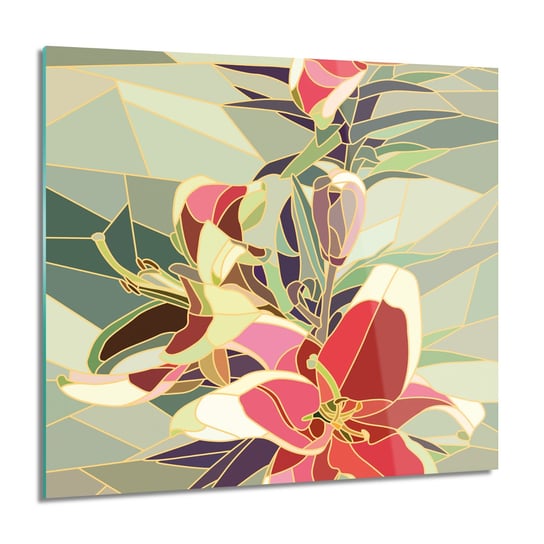 ArtprintCave, Lilie róż mozaika do sypialni obraz szklany, 60x60 cm ArtPrintCave