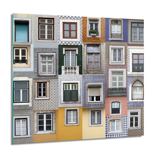 ArtprintCave, Lizbona okna grafika foto na szkle ścienne, 60x60 cm ArtPrintCave