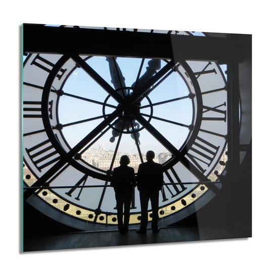 ArtprintCave, Ludzie cienie zegar kwadrat foto szklane, 60x60 cm ArtPrintCave