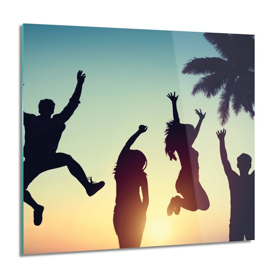 ArtprintCave, Ludzie radość palmy do salonu foto szklane, 60x60 cm ArtPrintCave