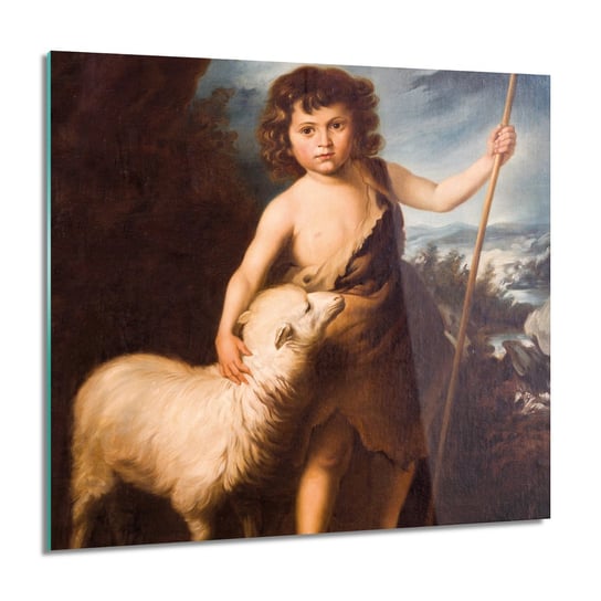 ArtprintCave, Mały Jezus owca obraz na szkle na ścianę, 60x60 cm ArtPrintCave