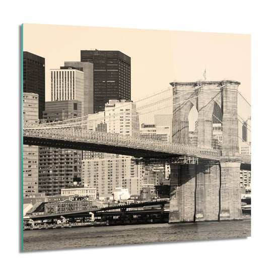 ArtprintCave, Miasto most wieżowce foto na szkle na ścianę, 60x60 cm ArtPrintCave