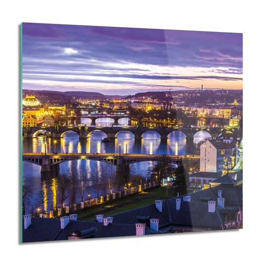 ArtprintCave, Miasto rzeka mosty nowoczesne obraz na szkle, 60x60 cm ArtPrintCave