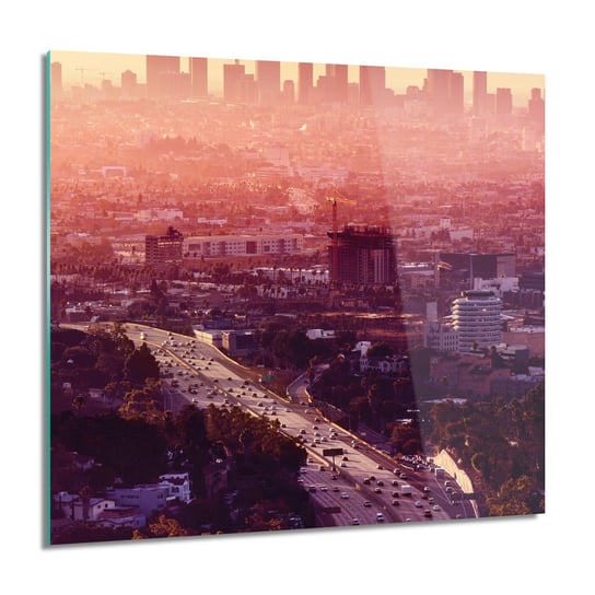 ArtprintCave, Miasto wieżowce świt foto szklane, 60x60 cm ArtPrintCave