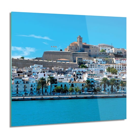 ArtprintCave, Miasto wyspa morze do łazienki foto szklane, 60x60 cm ArtPrintCave