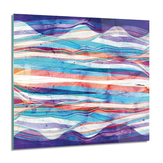 ArtprintCave, Morze pasy kolor obraz na szkle na ścianę, 60x60 cm ArtPrintCave