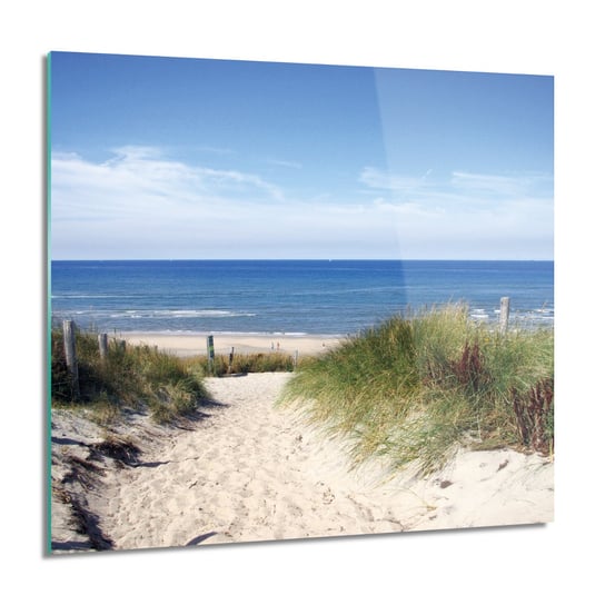 ArtprintCave, Morze plaża wydma grafika obraz na szkle, 60x60 cm ArtPrintCave