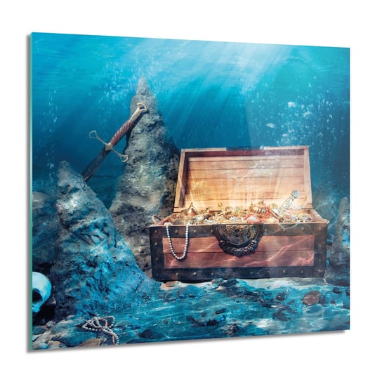 ArtprintCave, Morze skarb pirat obraz na szkle ścienny, 60x60 cm ArtPrintCave