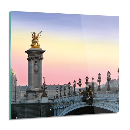ArtprintCave, Most Paryż wieczór foto-obraz obraz na szkle, 60x60 cm ArtPrintCave