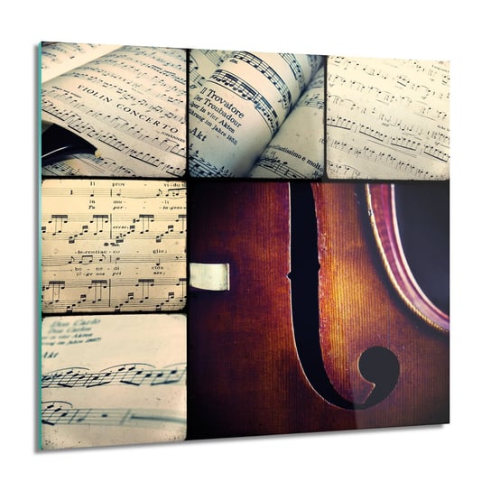 ArtprintCave, Muzyka nuty skrzypce foto szklane ścienne, 60x60 cm ArtPrintCave