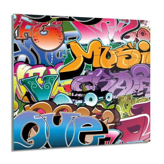 ArtprintCave, Napisy graffiti do łazienki obraz na szkle, 60x60 cm ArtPrintCave