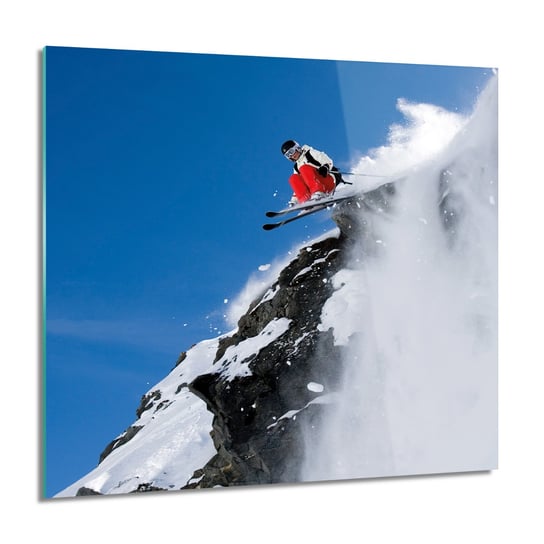 ArtprintCave, Nart śnieg góry kwadrat foto szklane, 60x60 cm ArtPrintCave
