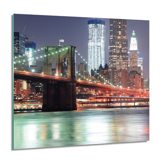 ArtprintCave, NY wieżowce most obraz na szkle na ścianę, 60x60 cm ArtPrintCave