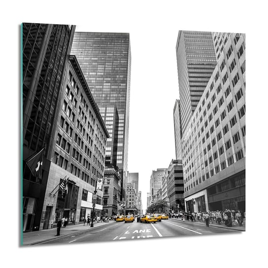ArtprintCave, NY wieżowce taxi foto na szkle na ścianę, 60x60 cm ArtPrintCave