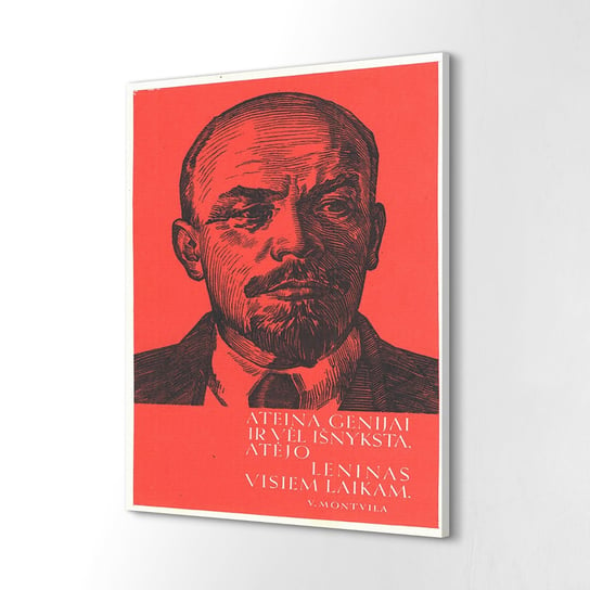 ArtPrintCave, Obraz canvas ścienny 60x80 cm Lenin czerwona grafika ArtPrintCave