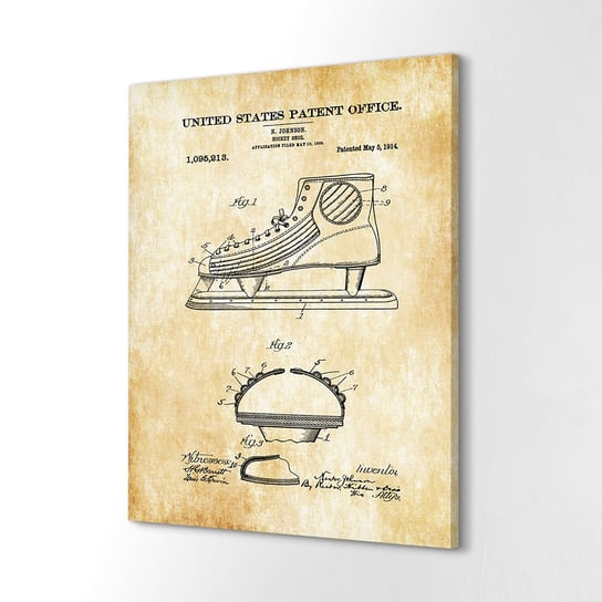 ArtprintCave, obraz na płótnie Patent but łyżwa hokej USA, 60x80 cm ArtPrintCave