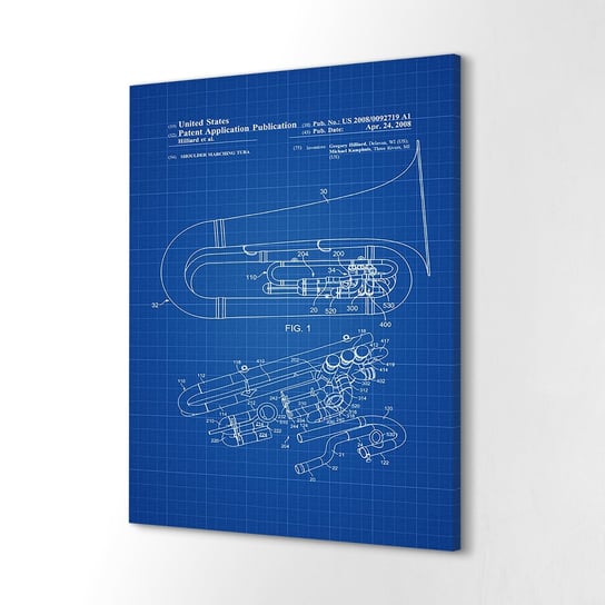 ArtprintCave, obraz na płótnie Tuba szkic projekt patent, 40x60 cm ArtPrintCave