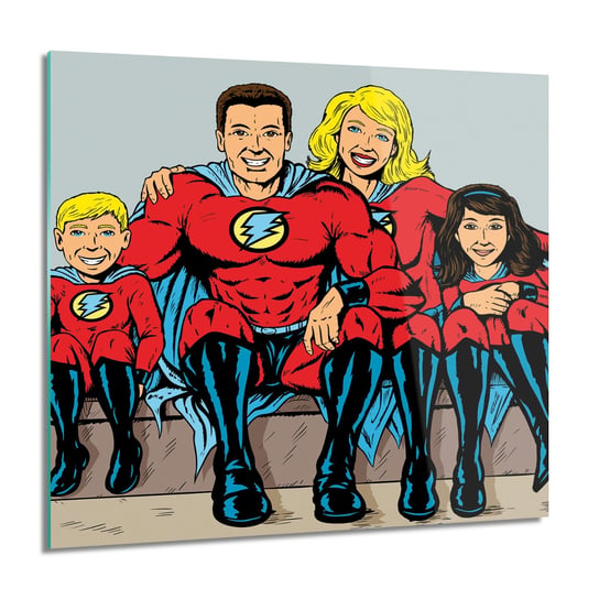 ArtprintCave, Obraz na szkle, Rodzina superman, 60x60 cm ArtPrintCave