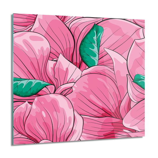 ArtprintCave, Obraz na szkle, Róż magnolia, grafika, 60x60 cm ArtPrintCave