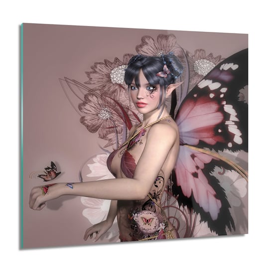 ArtprintCave, Obraz na szkle, Róż wróżka motyl, 60x60 cm ArtPrintCave