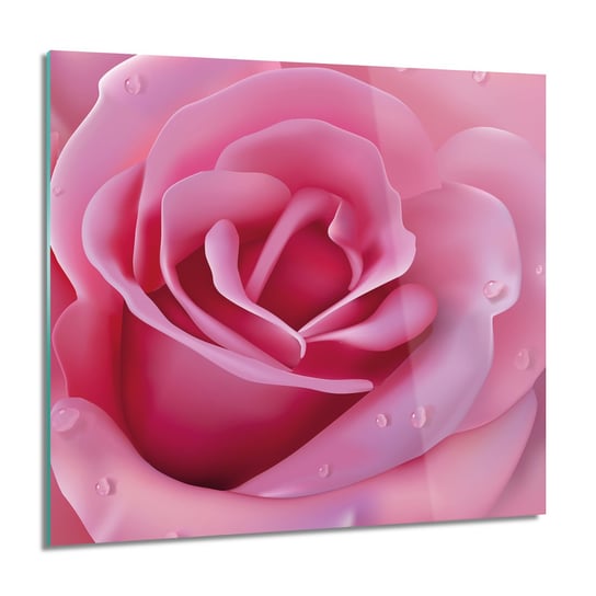 ArtprintCave, Obraz na szkle, Róża makro krople, 60x60 cm ArtPrintCave
