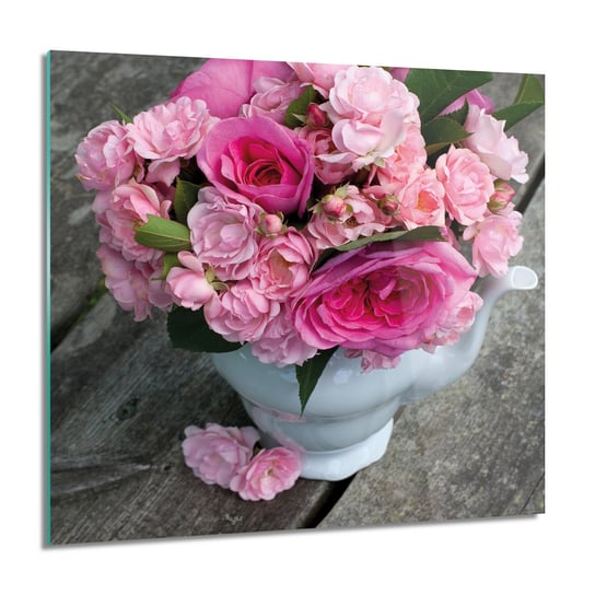 ArtprintCave, Obraz na szkle, Róże bukiet wazon, 60x60 cm ArtPrintCave