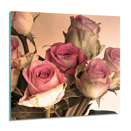 ArtprintCave, Obraz na szkle, Róże suche wazon, 60x60 cm ArtPrintCave