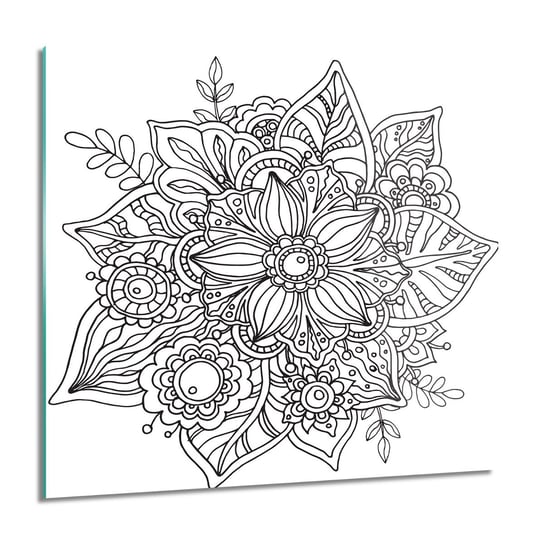 ArtprintCave, Obraz na szkle, Rozeta grafika kwiat, 60x60 cm ArtPrintCave