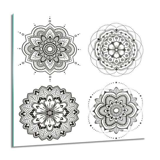 ArtprintCave, Obraz na szkle, Rozety kwiat mandala, grafika, 60x60 cm ArtPrintCave
