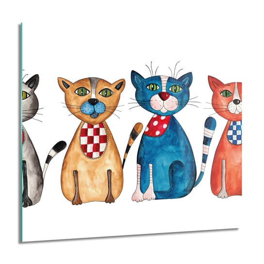 ArtprintCave, Obraz na szkle, Rysowane koty, 60x60 cm ArtPrintCave