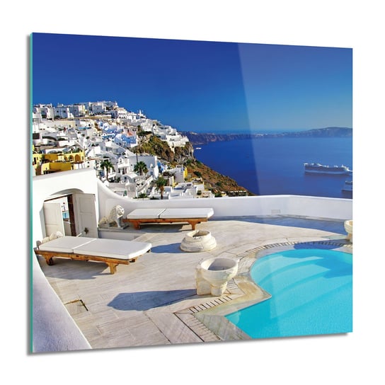 ArtprintCave, Obraz na szkle, Santorini domy basen, 60x60 cm ArtPrintCave