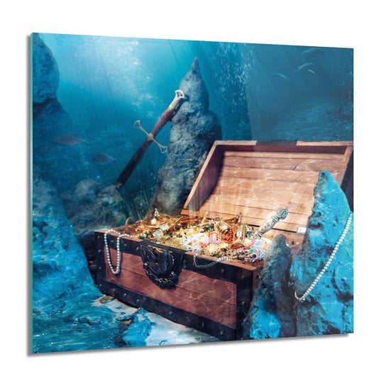 ArtprintCave, Obraz na szkle, Skarby piraci morze, 60x60 cm ArtPrintCave